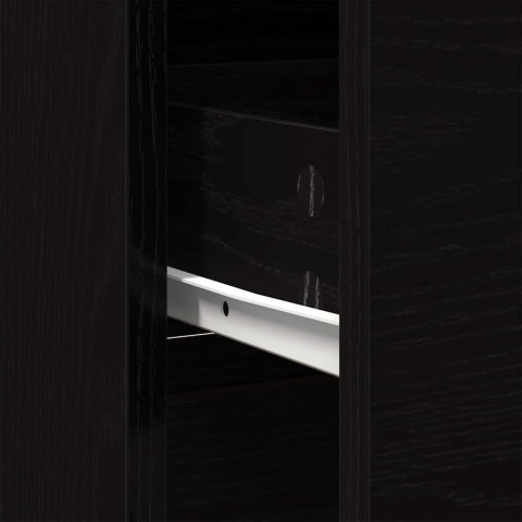 KOMODA Z SZUFLADĄ CZARNY DĄB 80X34X76CM DREWNO KLEJONE