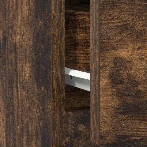 KOMODA Z SZUFLADĄ DĄB WĘDZONY 71X35X65CM DREWNO KLEJONE