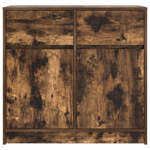 KOMODA Z SZUFLADĄ DĄB WĘDZONY 80X34X76CM DREWNO KLEJONE