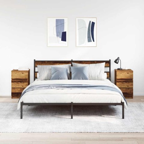 SZAFKI NOCNE Z 3 SZUFLADAMI 2 SZT. STARE DREWNO 39X35X65CM