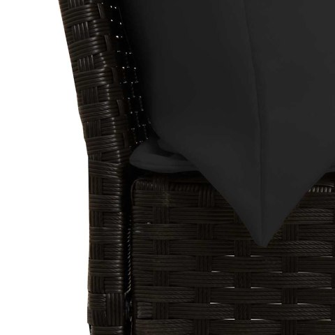 FOTEL OGRODOWY Z PODUSZKAMI RATTAN PE CZARNY