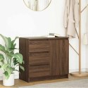 KOMODA Z SZUFLADĄ BRĄZOWY DĄB 71X35X65CM DREWNO KLEJONE