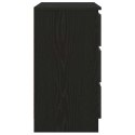 KOMODA Z SZUFLADĄ CZARNY DĄB 71X35X65CM DREWNO KLEJONE