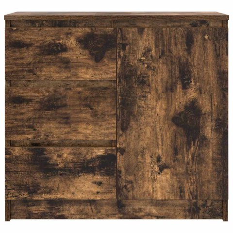 KOMODA Z SZUFLADĄ DĄB WĘDZONY 71X35X65CM DREWNO KLEJONE