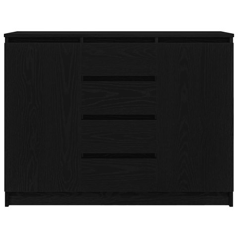 KOMODA Z SZUFLADAMI CZARNY DĄB 100,5X35X76CM DREWNO KLEJONE
