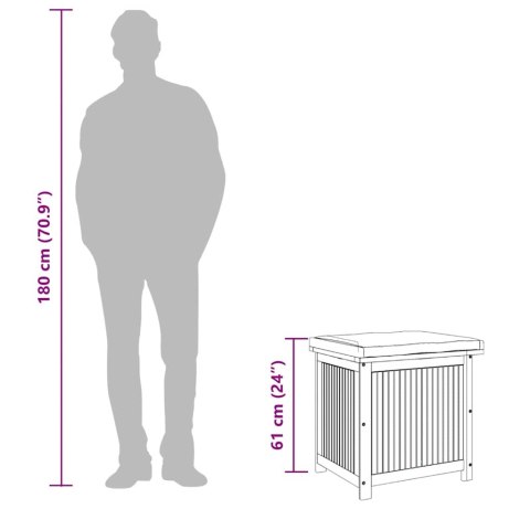 SKRZYNKA NA PODUSZKI OGRODOWE 60X50X61CM LITE DREWNO AKACJOWE