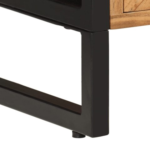 SZAFKA ŁAZIENKOWA 40X30X100CM LITE DREWNO AKACJOWE I ŻELAZO