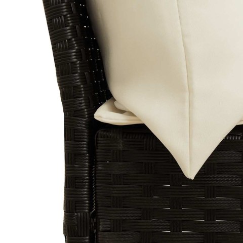 FOTEL OGRODOWY Z PODUSZKAMI RATTAN PE CZARNY
