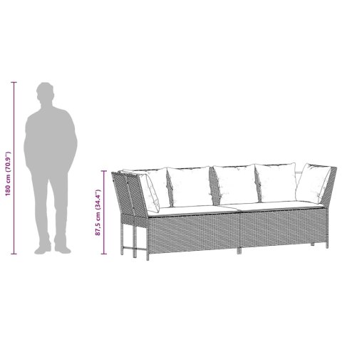 FOTEL OGRODOWY Z PODUSZKAMI RATTAN PE CZARNY
