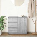 KOMODA Z SZUFLADĄ SZARY SONOMA 71X35X65CM DREWNO KLEJONE