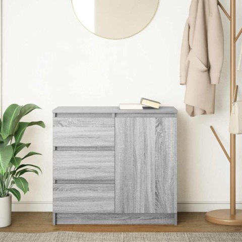 KOMODA Z SZUFLADĄ SZARY SONOMA 71X35X65CM DREWNO KLEJONE