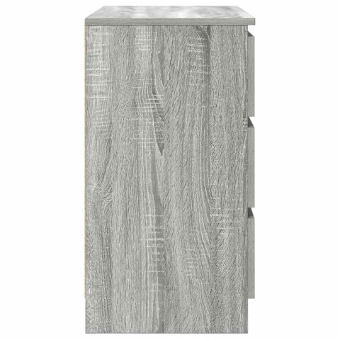 KOMODA Z SZUFLADĄ SZARY SONOMA 71X35X65CM DREWNO KLEJONE