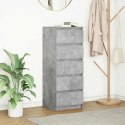 KOMODA Z SZUFLADAMI BETONOWY SZARY 37,5X35X99CM DREWNO KLEJONE