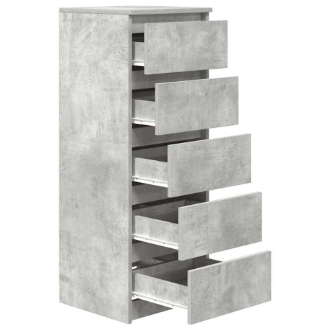 KOMODA Z SZUFLADAMI BETONOWY SZARY 37,5X35X99CM DREWNO KLEJONE