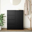 KOMODA Z SZUFLADAMI CZARNY DĄB 71X35X84CM DREWNO KLEJONE