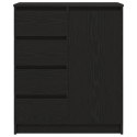 KOMODA Z SZUFLADAMI CZARNY DĄB 71X35X84CM DREWNO KLEJONE
