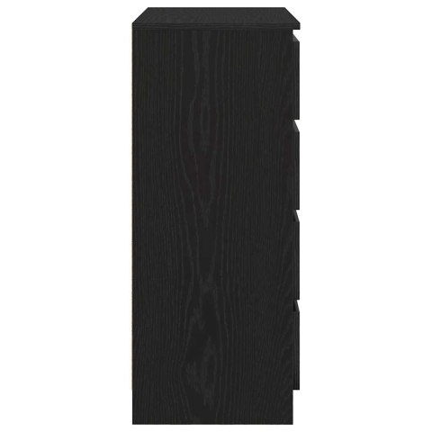 KOMODA Z SZUFLADAMI CZARNY DĄB 71X35X84CM DREWNO KLEJONE