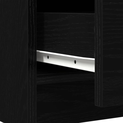 KOMODA Z SZUFLADAMI CZARNY DĄB 71X35X84CM DREWNO KLEJONE