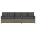 SOFA OGRODOWA 5-OSOBOWA Z PODUSZKAMI SZARY POLIRATTAN