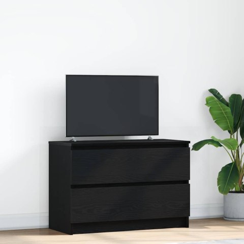 SZAFKA POD TV CZARNA 80X35X54CM DREWNO KLEJONE