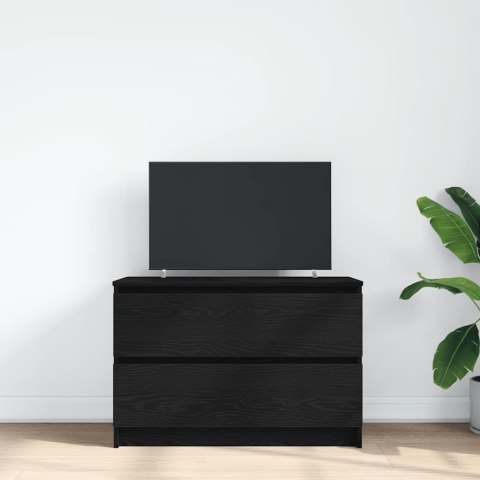 SZAFKA POD TV CZARNA 80X35X54CM DREWNO KLEJONE