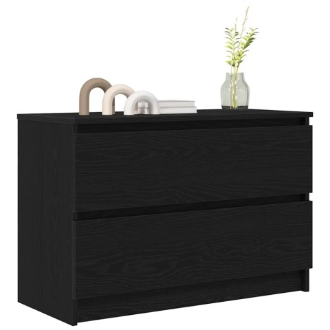 SZAFKA POD TV CZARNA 80X35X54CM DREWNO KLEJONE