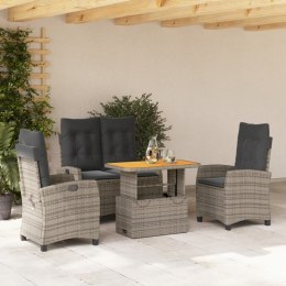 4-CZ. ZESTAW MEBLI DO OGRODU PODUSZKI SZARY RATTAN PE