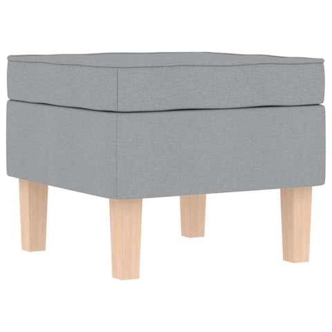 FOTEL BUJANY Z PODNÓŻKIEM JASNOSZARY TKANINA