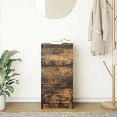 KOMODA DĄB WĘDZONY 37,5X35X76CM DREWNO KLEJONE