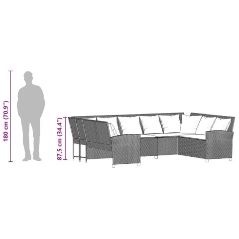 FOTEL OGRODOWY Z PODUSZKAMI RATTAN PE CZARNY