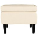 FOTEL USZAK Z PODNÓŻKIEM KREMOWY TAPICEROWANY AKSAMITEM