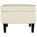 PODNÓŻEK Z DREWNIANYMI NÓŻKAMI KREMOWY OBITY AKSAMITEM