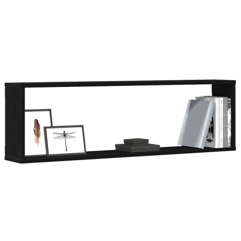 PÓŁKI ŚCIENNE SZEŚCIENNE 4 SZT. CZARNY DĄB 100X15X30CM