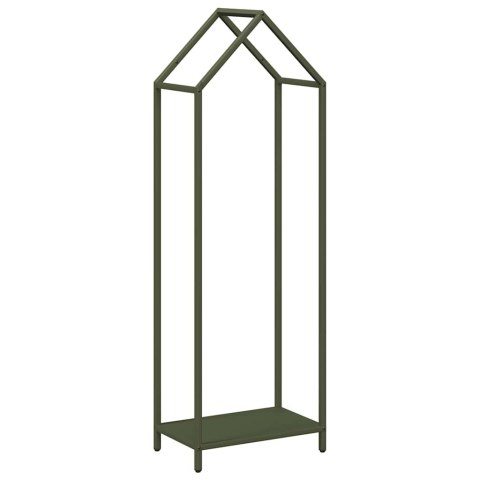 STOJAK NA DREWNO OPAŁOWE OLIWKOWY ZIELONY 40X25X120CM