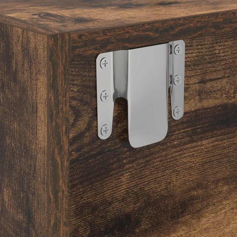 SZAFKA RTV DĄB WĘDZONY 80X31X25,5CM DREWNO KLEJONE