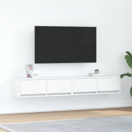 SZAFKI POD TV 2 SZT. BIAŁE 80X31X25,5CM DREWNO KLEJONE