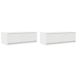 SZAFKI POD TV 2 SZT. BIAŁE 80X31X25,5CM DREWNO KLEJONE