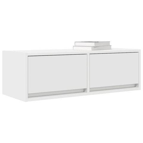 SZAFKI POD TV 2 SZT. BIAŁE 80X31X25,5CM DREWNO KLEJONE