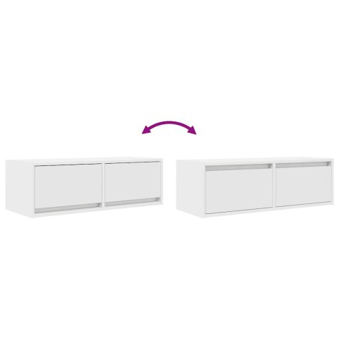SZAFKI POD TV 2 SZT. BIAŁE 80X31X25,5CM DREWNO KLEJONE
