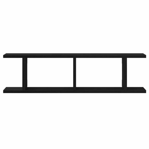 PÓŁKI ŚCIENNE 2 SZT. DĄB CZARNY 75X18X20CM DREWNO KLEJONE