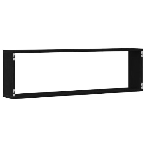 PÓŁKI ŚCIENNE CUBE 2 SZT. CZARNY DĄB 100X15X30CM