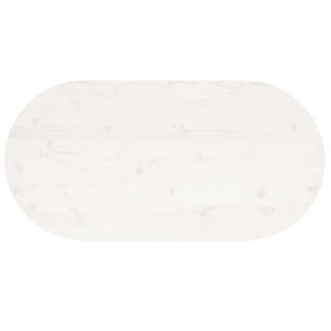 BLAT STOŁU BIAŁY 90X45X2,5CM LITE DREWNO SOSNOWE OWALNY