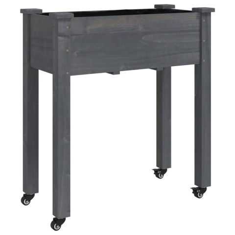 DONICA NA KÓŁKACH Z WYŚCIÓŁKĄ SZARA 71X37X80CM JODŁOWA