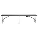 SKŁADANE ŁAWKI OGRODOWE 2 SZT. 180CM HDPE CZARNE