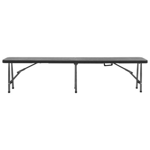 SKŁADANE ŁAWKI OGRODOWE 2 SZT. 180CM HDPE CZARNE
