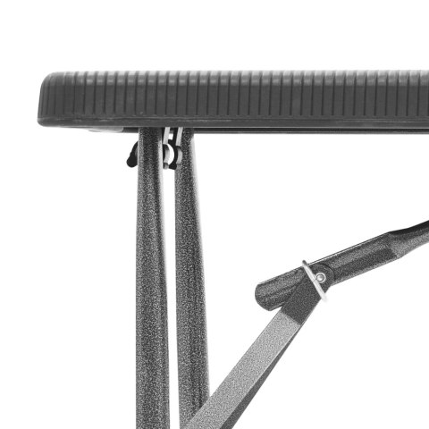 SKŁADANE ŁAWKI OGRODOWE 2 SZT. 180CM HDPE CZARNE