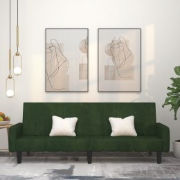 2-OSOBOWA KANAPA CIEMNOZIELONA TAPICEROWANA AKSAMITEM