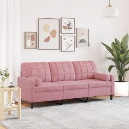 3-OSOBOWA SOFA Z PODUSZKAMI RÓŻOWA 180CM AKSAMIT