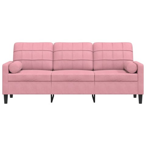 3-OSOBOWA SOFA Z PODUSZKAMI RÓŻOWA 180CM AKSAMIT
