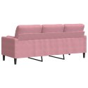 3-OSOBOWA SOFA Z PODUSZKAMI RÓŻOWA 180CM AKSAMIT